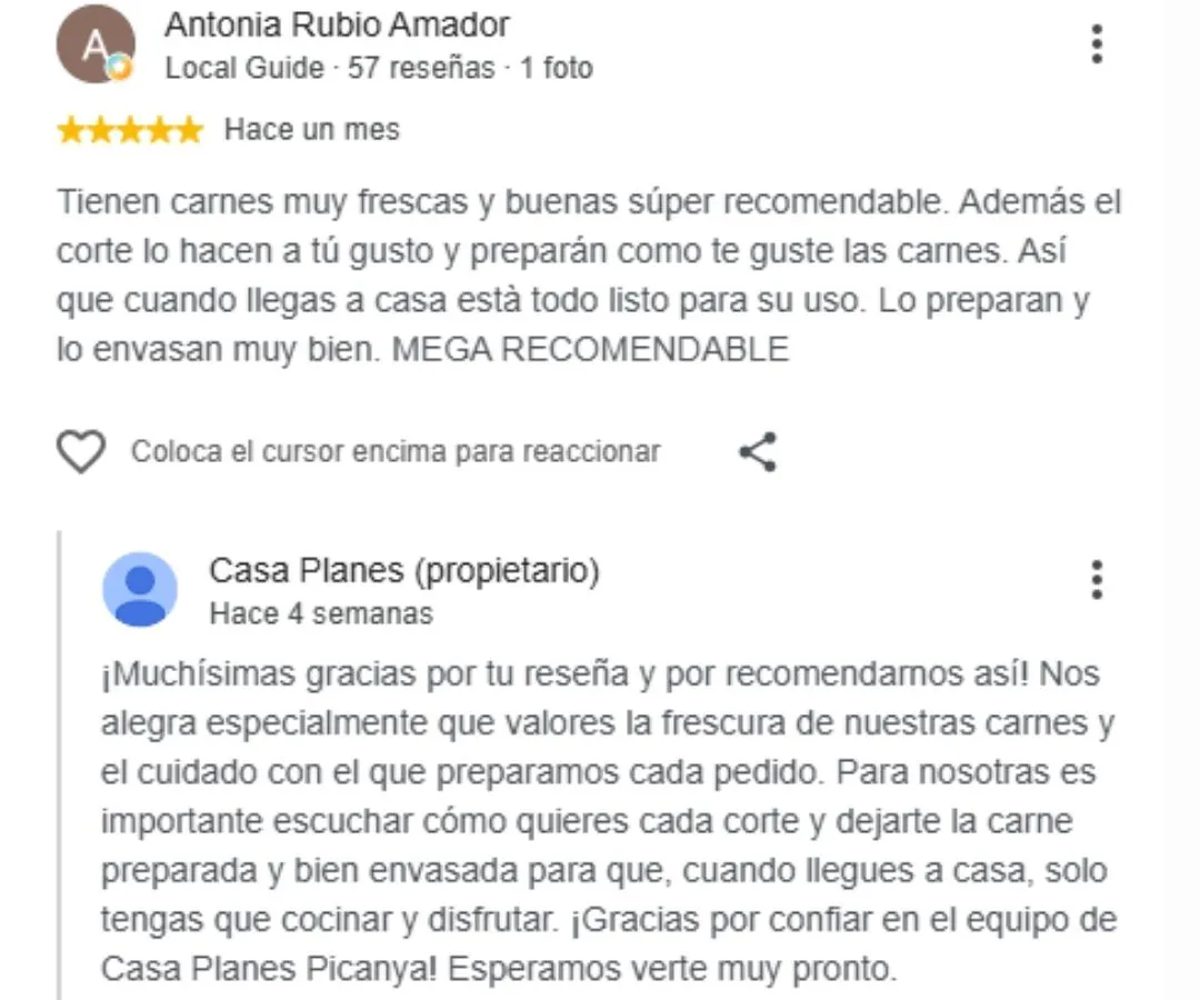 Copywriting ficha de google
